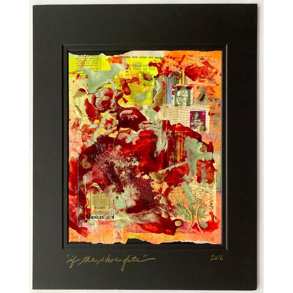 Original Art “If The Shoe Fits” Artwork Mixed Media Painting Frame Ready 11”x14” - Picture 2 of 9